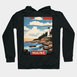 Maine United States of America Tourism Vintage Poster Hoodie